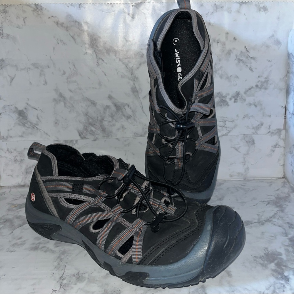 SWISS GEAR WATER SHOES mens size 9 water hiking outdoor Sandals FM8335 black